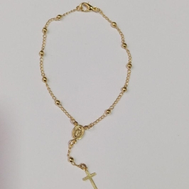 PULSEIRA TERÇO 19CM BANHADA NO OURO AMARELO