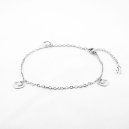 TORNOZELEIRA CORAÇÃO VAZADO 21CM / 5CM DE EXTENSOR SEMIJOIA