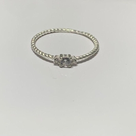 ANEL ARO TORCAO COM DETALHE ZIRCONIA CRISTAL PRATA 925