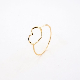 ANEL CORACAO VAZADO OURO 18K