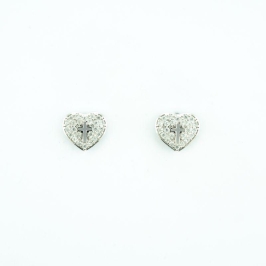 BRINCO CORAÇÃO CRAVEJADO COM CRUZ VAZADA