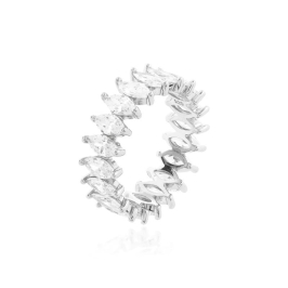 ANEL NAVETE INTEIRO PRATA 925