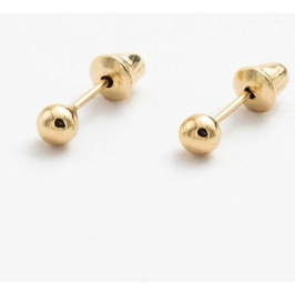 BRINCO BOLINHA 2,5 MM OURO 18K