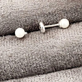 BRINCO PEROLA BABY PRATA 925