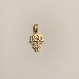 PINGENTE MENINA M 5 ZIRCONIAS
