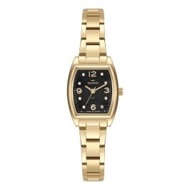 Relógio Technos Feminino Mini Dourado Fundo Preto