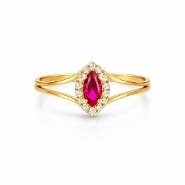 ANEL FORMATURA RUBI OURO 18K