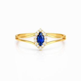 ANEL FORMATURA SAFIRA OURO 18K