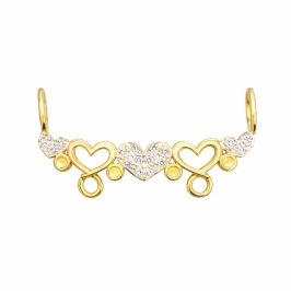 CANGA DUPLA DETALHE CORACAO VAZADO OURO 18K