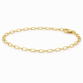 PULSEIRA ELO PORTUGUES OVAL OURO 18K