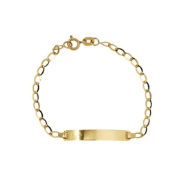 PULSEIRA INFANTIL LAMINADA 13CM OURO 18K