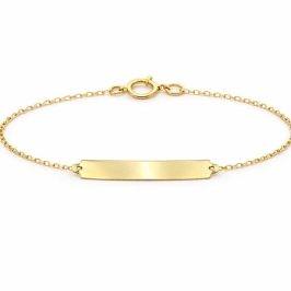PULSEIRA PLAQUINHA INFANTIL OURO 18K