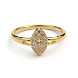 ANEL SOLITÁRIO MARQUISE ZIRCONIAS LATERAL