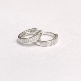 ARGOLA M 2 FILEIRAS CRAVEJADAS - BANHO PRATA