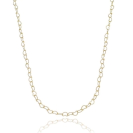 COLAR ELO CORAÇÃO PETIT 45CM BANHO OURO AMARELO