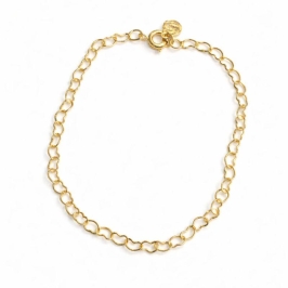 TORNOZELEIRA ELO CORAÇÃO BANHO OURO AMARELO