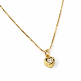 COLAR CORAÇÃO DELICAT ZIRCONIA P SEMI OURO