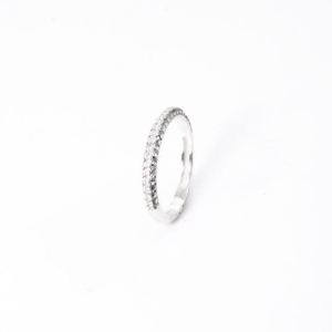 ANEL APARADOR ABAULADO CRAVEJADO PRATA 925