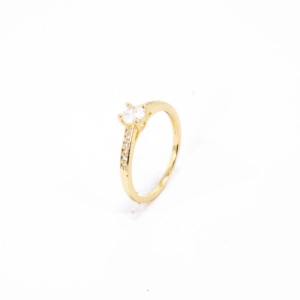 ANEL SOLITÁRIO PRINCESS 3MM GOLD