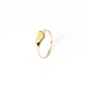 ANEL CORAÇÃO LISO OURO 18K