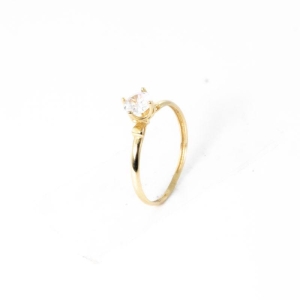 ANEL SOLITÁRIO 4 GARRAS OURO 18K