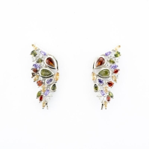 BRINCO BUTTERFLY COLORFUL OURO BRANCO