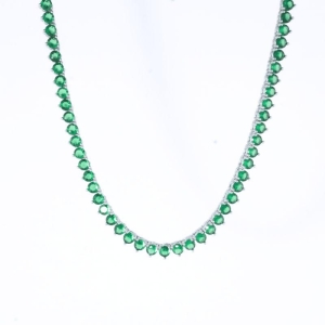 COLAR RIVIERA VERDE 3MM 3PONTAS/ EXTENSOR 42CM