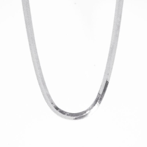 COLAR  MALHA LAMINADA M  45CM BANHADA NO OURO BRANCO