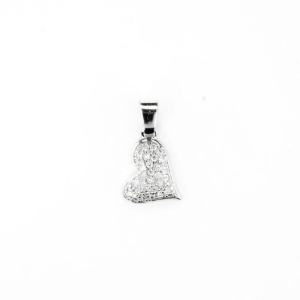 PINGENTE CORAÇÃO M CRAVEJADO UM LADO MAIOR QUE O OUTRO