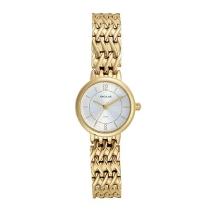 Relógio Feminino Redondo Clássico Dourado