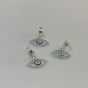 BERLOQUE OLHO GREGO COM ZIRCÔNIAS PRATA 925