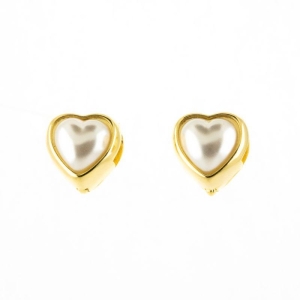 BRINCO ARGOLA CORAÇÃO COM PÉROLA