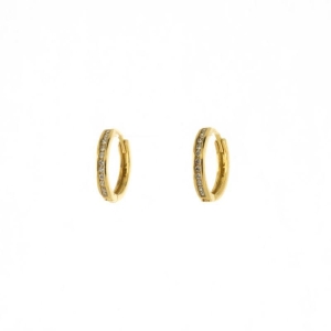 BRINCO ARGOLA CRAVEJADO COM ZIRCONIAS OURO 18K