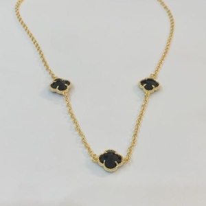 COLAR VAN CLEEF ONIX OURO AMARELO