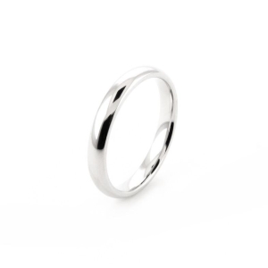 ALIANÇA SEMIJOIA ABAULADA BANHO OURO BRANCO 5MM