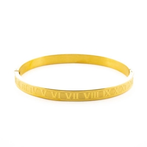 BRACELETE ALGARISMO ROMANOS BANHADO NO OURO AMARELO