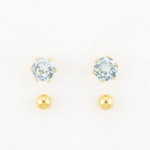 BRINCO PONTO DE LUZ COM 6 GARRAS  - BOLINHA  SEMIJOIA