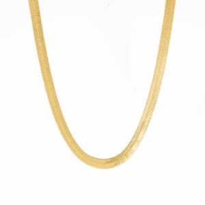 COLAR  MALHA LAMINADA M  45CM BANHADA NO OURO AMARELO