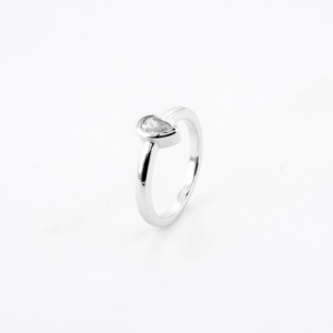 ANEL FALANGE PONTO DE LUZ GOTA BANHADO NO OURO BRANCO