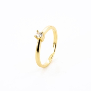 ANEL SOLITÁRIO 4GARRAS BANHADO NO OURO AMARELO