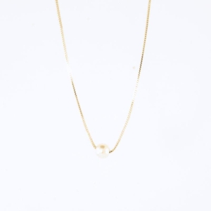 COLAR PEROLA  M 45CM SEMIJOIA