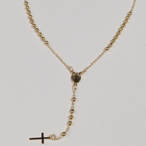 COLAR TERÇO 45CM BANHADO NO OURO AMARELO