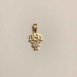 PINGENTE MENINA M 5 ZIRCONIAS