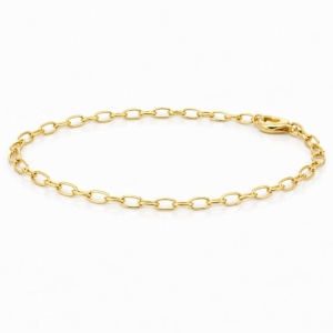 PULSEIRA ELO PORTUGUES OVAL OURO 18K