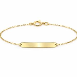 PULSEIRA PLAQUINHA INFANTIL OURO 18K