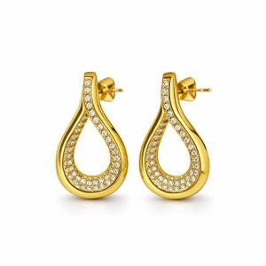 BRINCO GLAM TORÇAL CRAVEJADO SEMI OURO