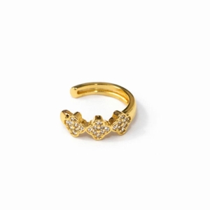 PIERCING FAKE TREVO CRAVEJADO SEMI OURO