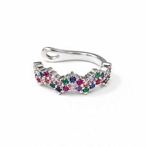 PIERCING FAKE ZIGZAG COLORIDO SEMI PRATA