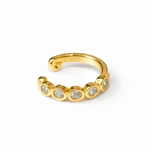 PIERCING FAKE ZIRCONIA OVAL SEMI OURO