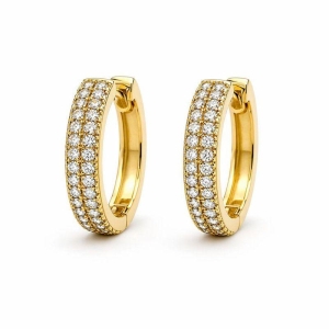 ARGOLA 2 FILEIRAS CRAVEJADA SEMI OURO - P